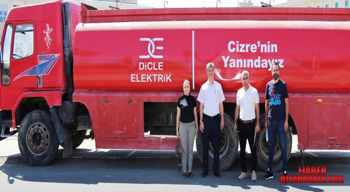 Dicle Elektrik’ten Cizre Belediyesi’ne Su Tankeri Desteği